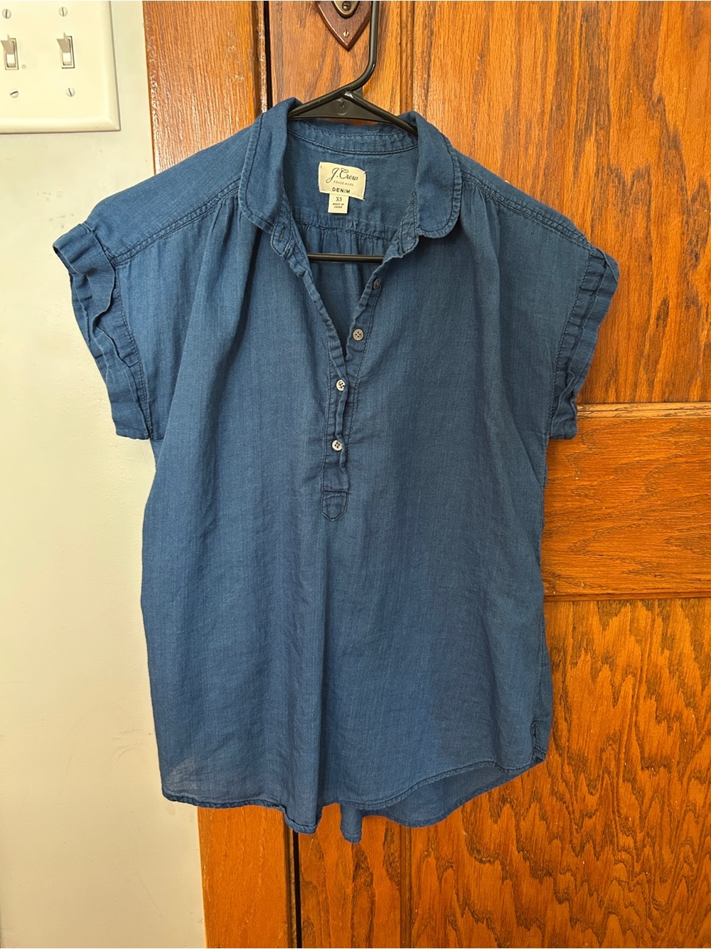 J. Crew Indigo Blue Short Sleeve Buttoned Tunic